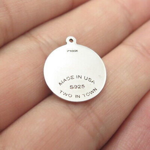 925 Sterling Silver USA Two In Town Bird's Feet Charm Pendant - Picture 8 of 8